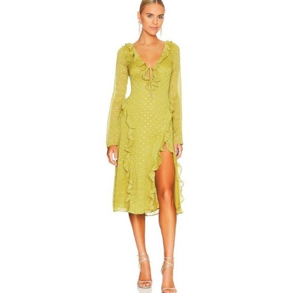 NWT Tularosa Hallie Midi Dress in Sage Green Sz XXS